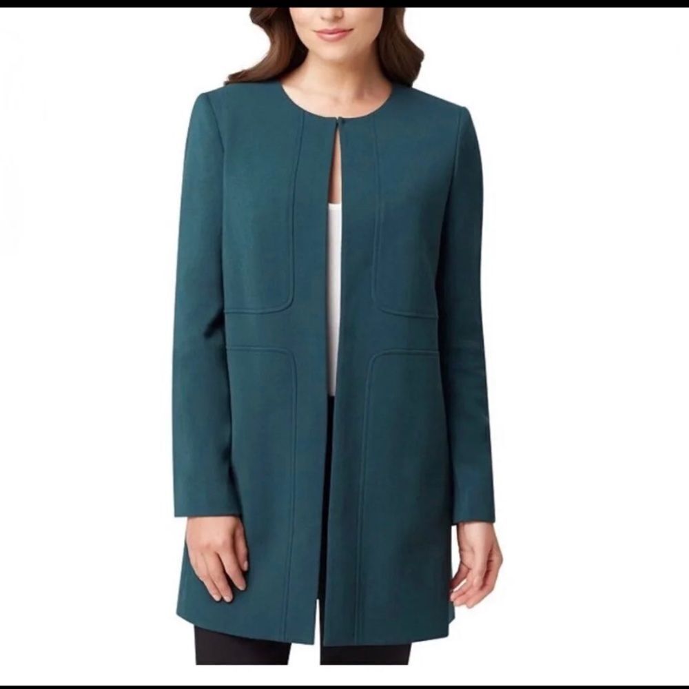 TAHARI OPEN FRONT LONG COAT SIZE 10